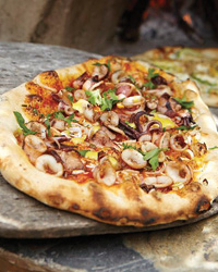 Homemade Pizza Recipes: Squid Pizza with Saffron Aioli