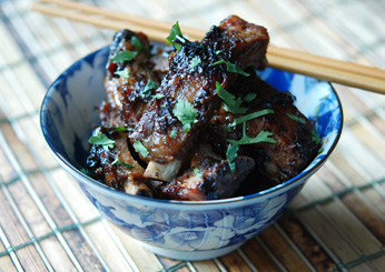 Baby Back Ribs with Black Beans and Scallions