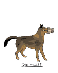Chianti basket to dog muzzle