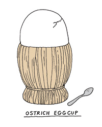 Chianti basket to ostrich eggcup