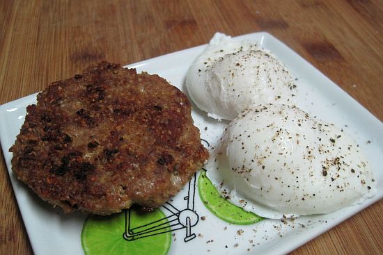Turkey Sausage with Poached Eggs