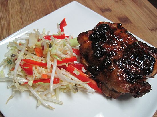 Spice Rubbed Chicken Thighs with Asian Slaw