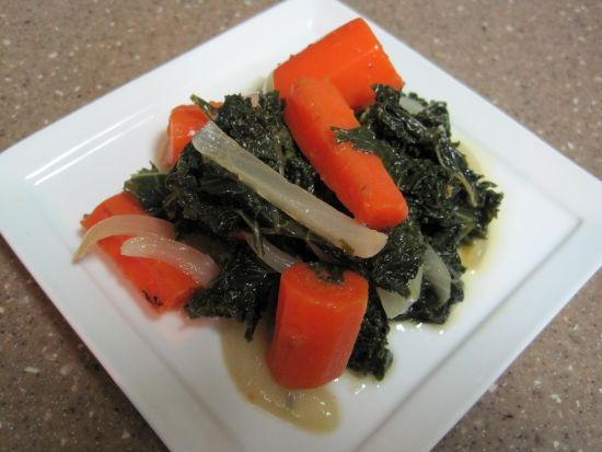 Braised Kale and Carrots