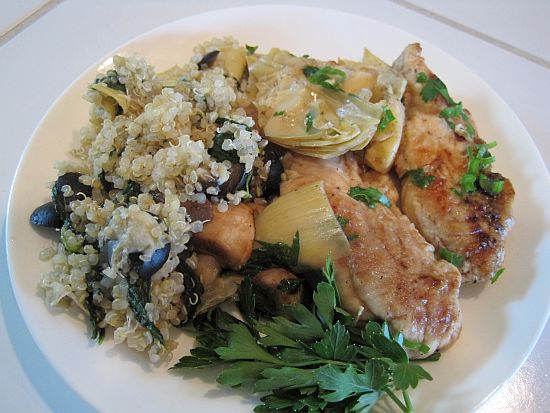 Chicken with Mushrooms and Artichoke Hearts
